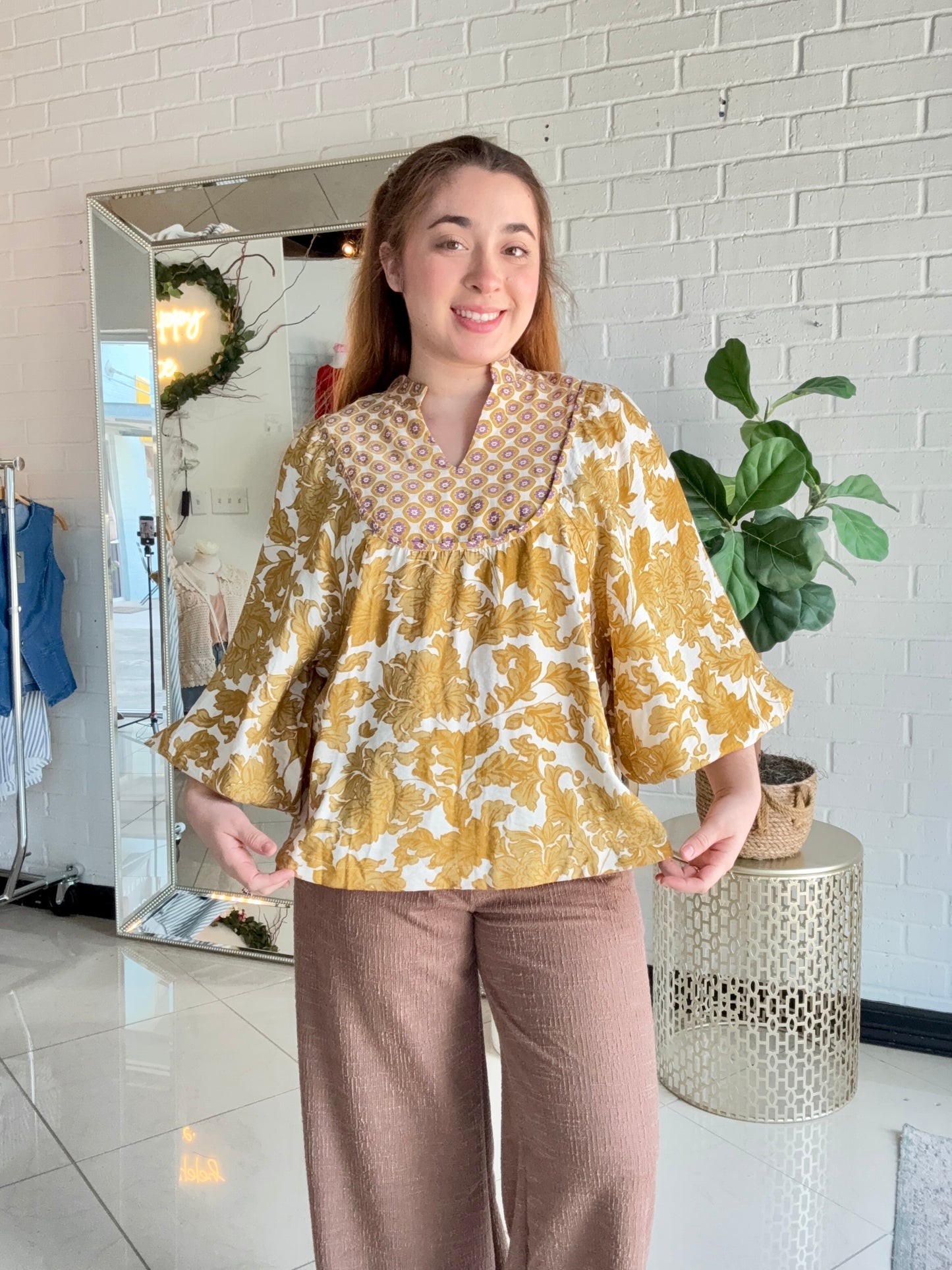 Autumn Vibes Only Blouse - Yellow