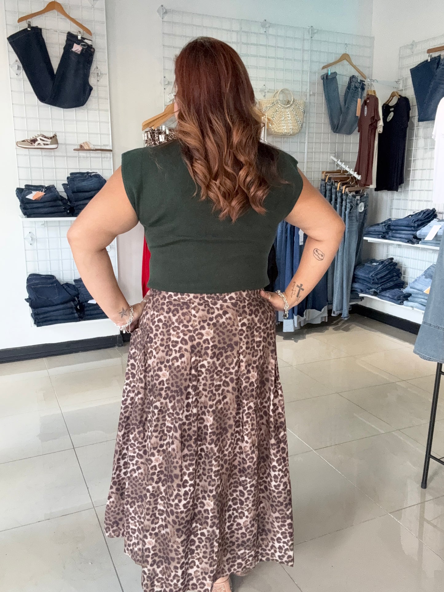 Leopard Muse Midi Skirt