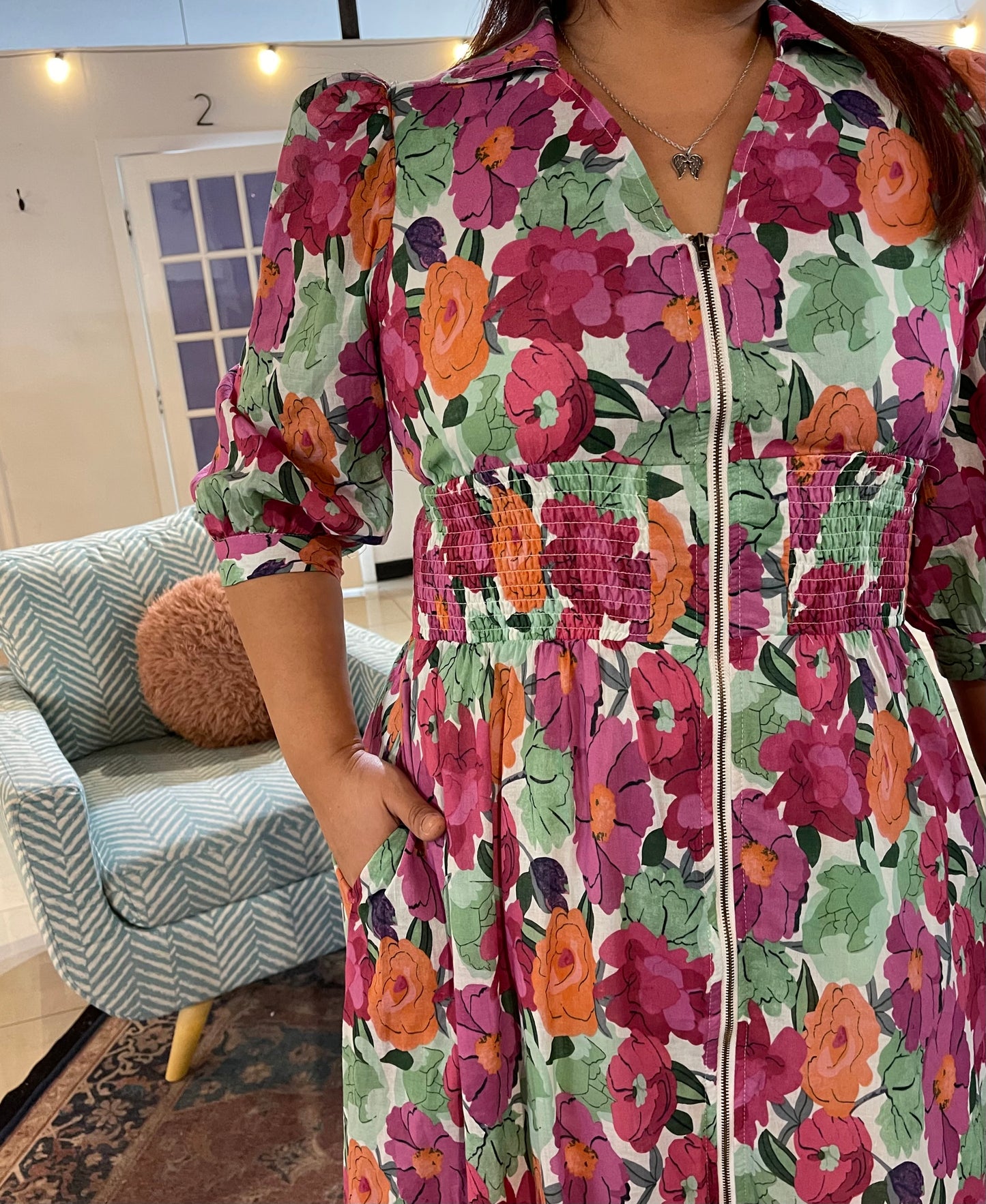 Monica Floral Midi Dress