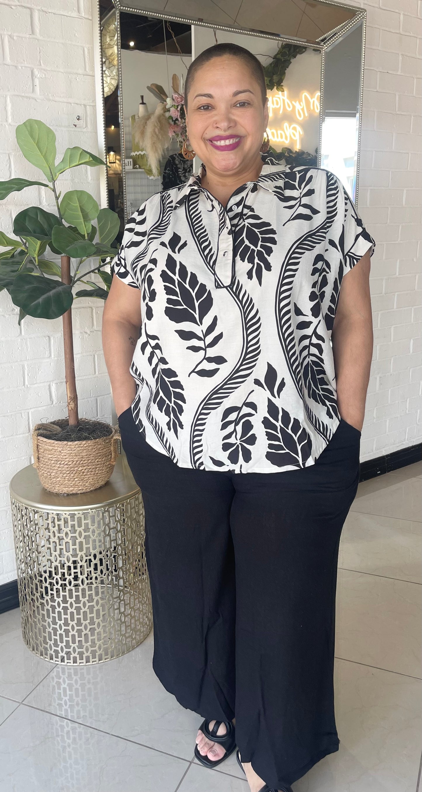 Lauraly Short Sleeve Blouse - White