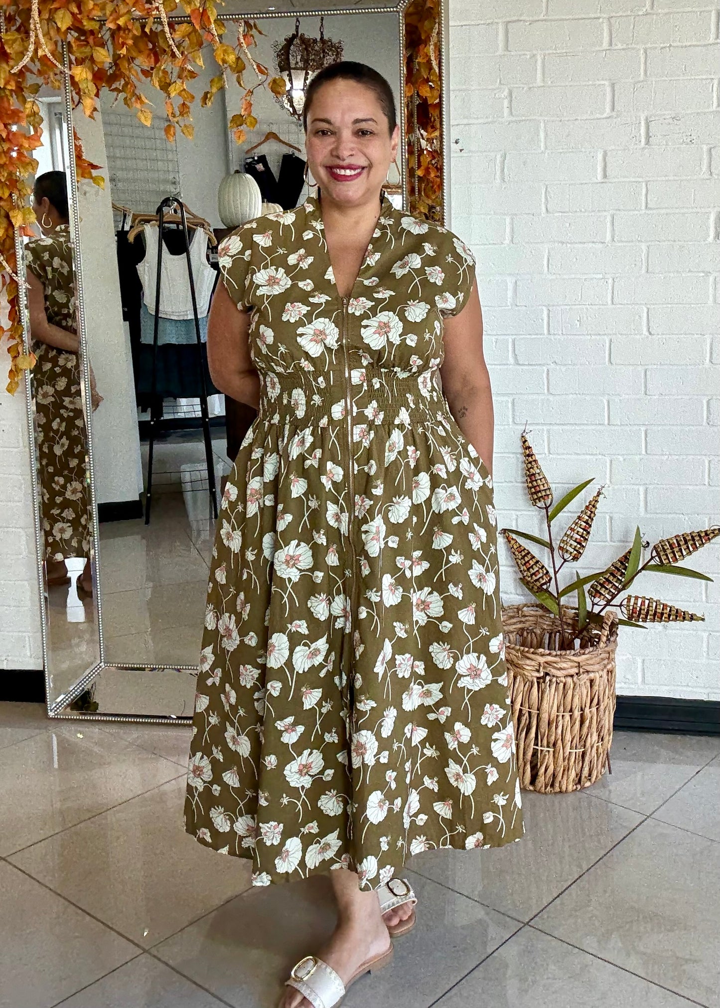 Olive Blush Midi