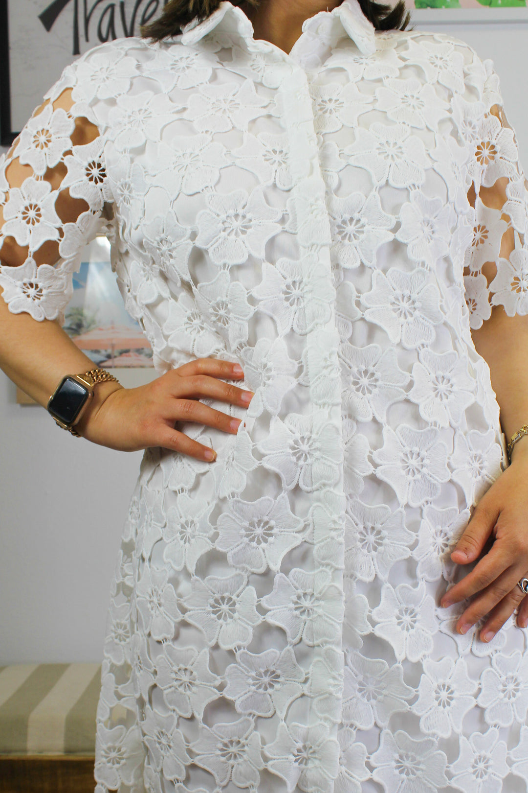 The Crochet Florals Mini Dress
