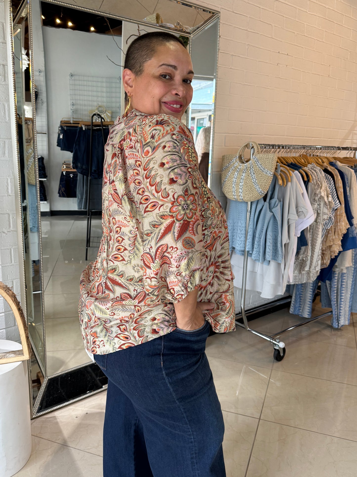 Straight Outta Summer Blouse - Brown