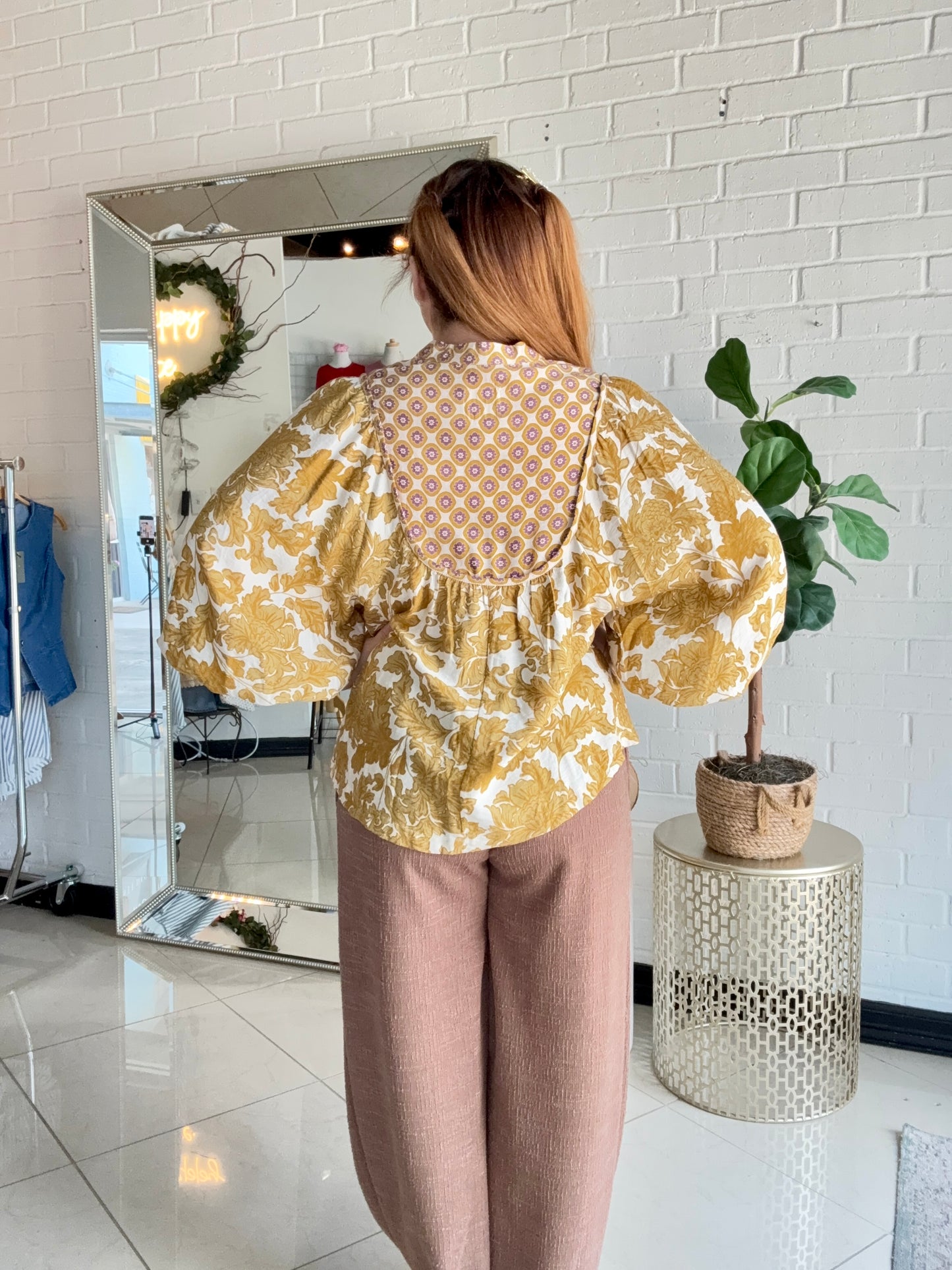 Autumn Vibes Only Blouse - Yellow