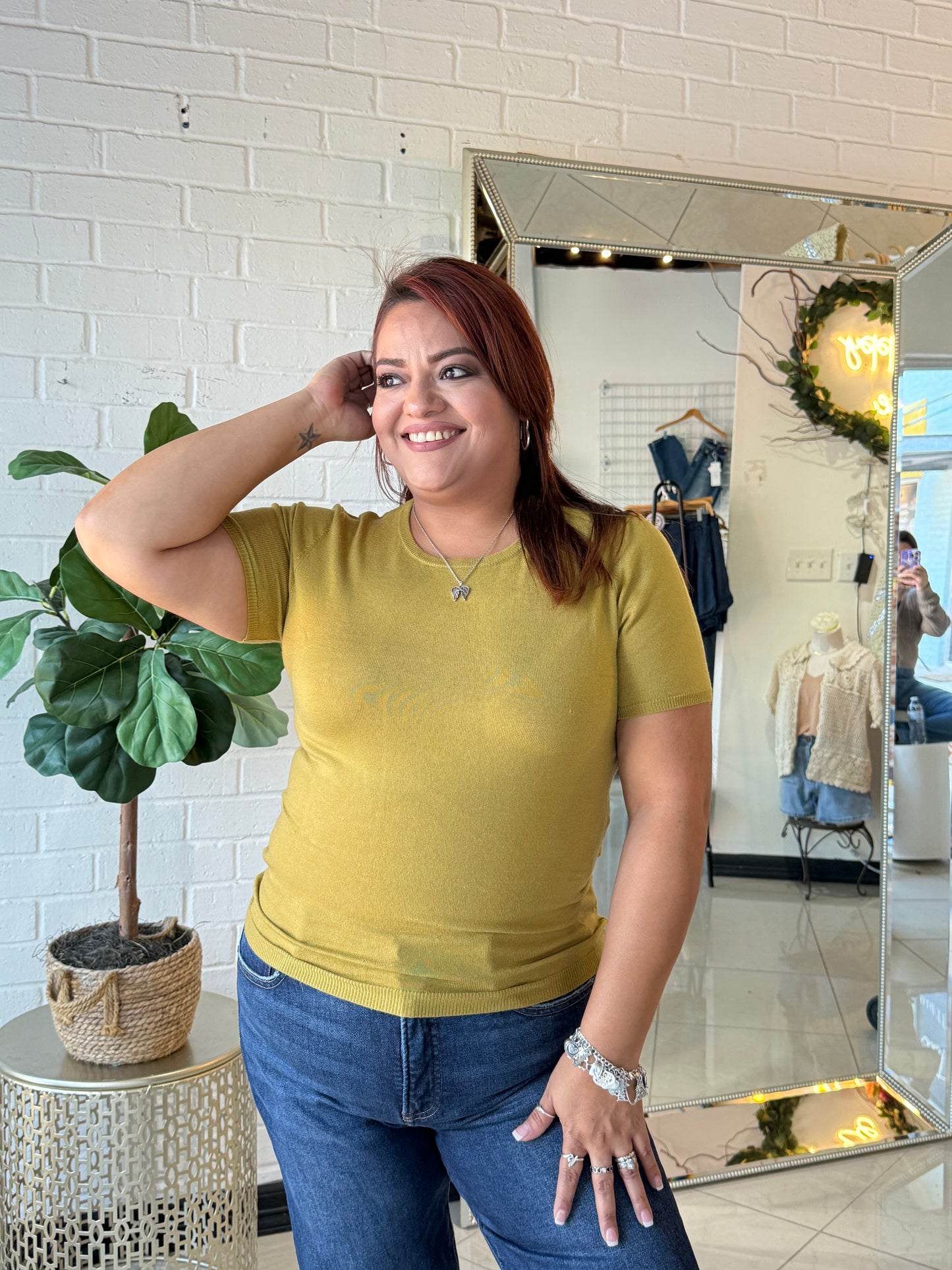 Basic Sweater Top - Green