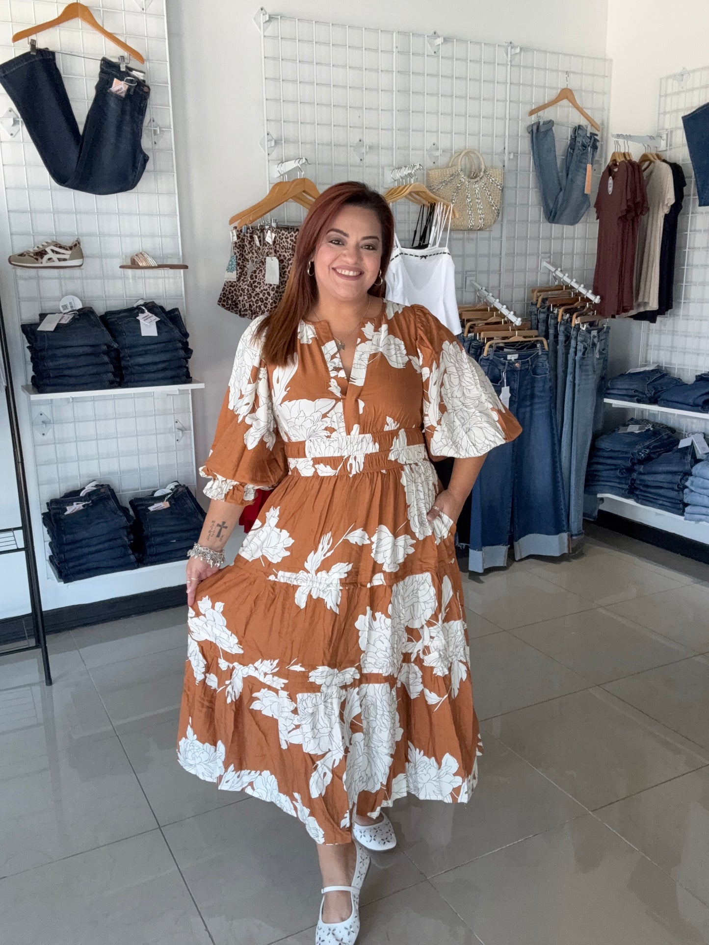 Beneath the Ember Midi Dress