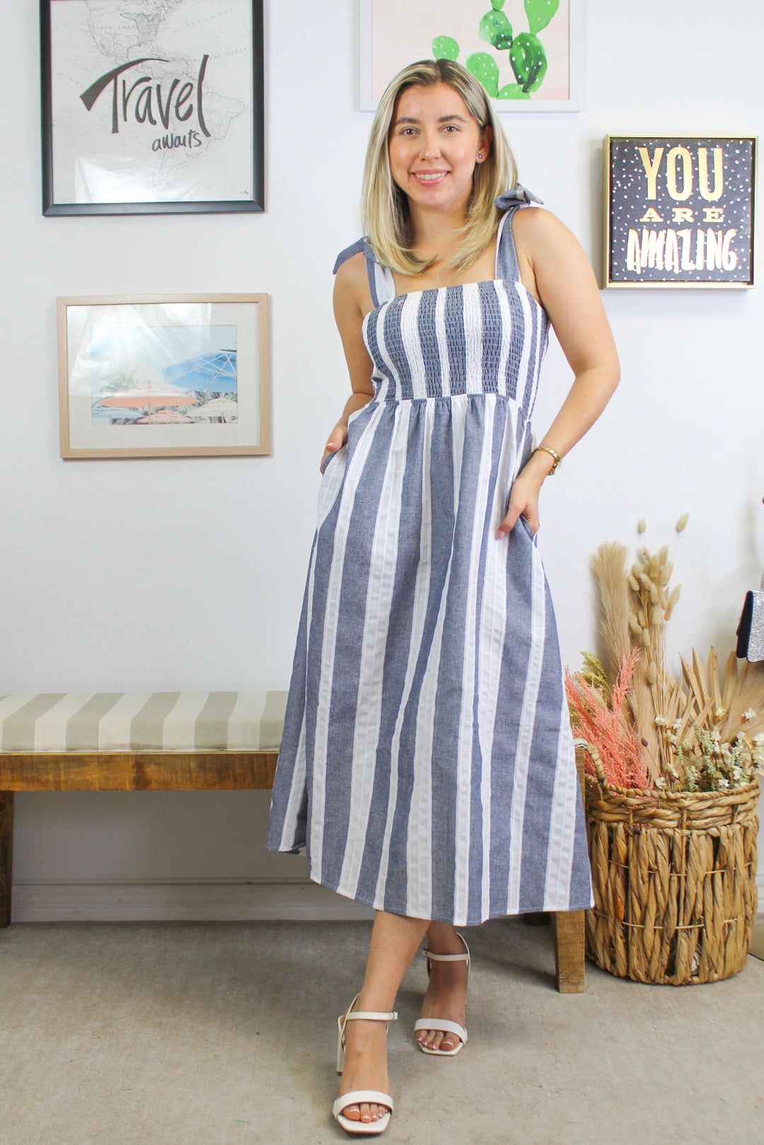 The Montauk Striped Midi Dress
