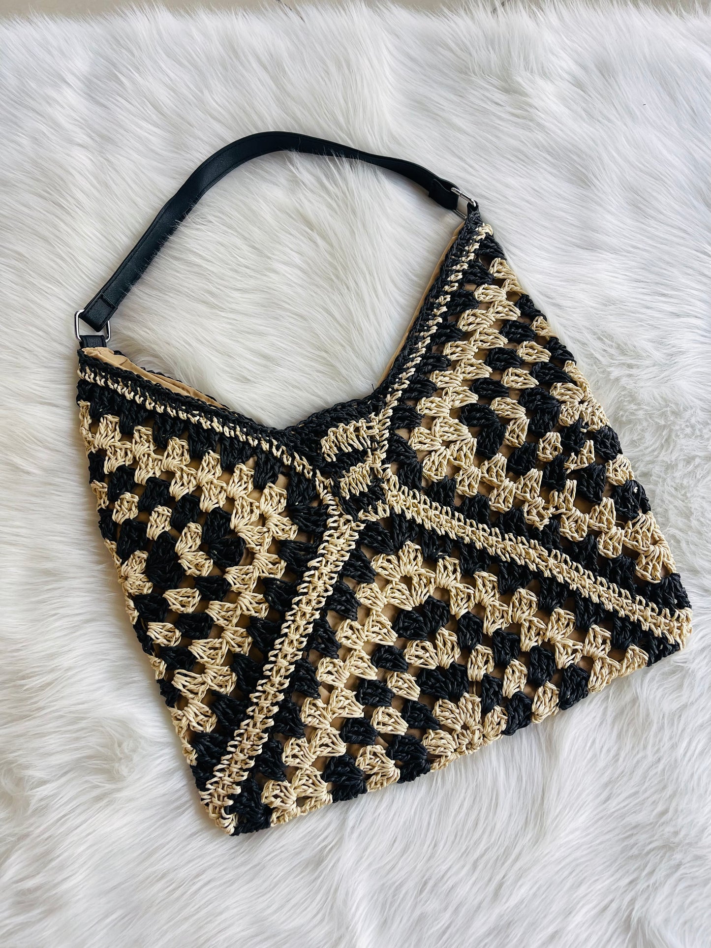 The Shop112 Crochet Bucket Bag- Black