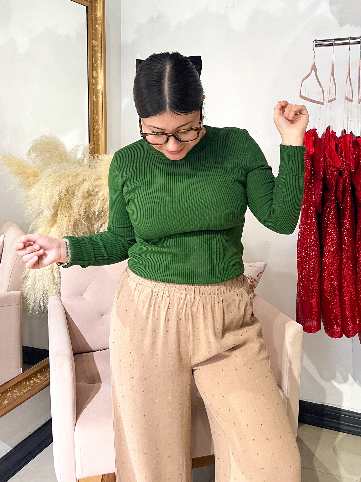 Brenda High Waisted Linen Pants - Mocha