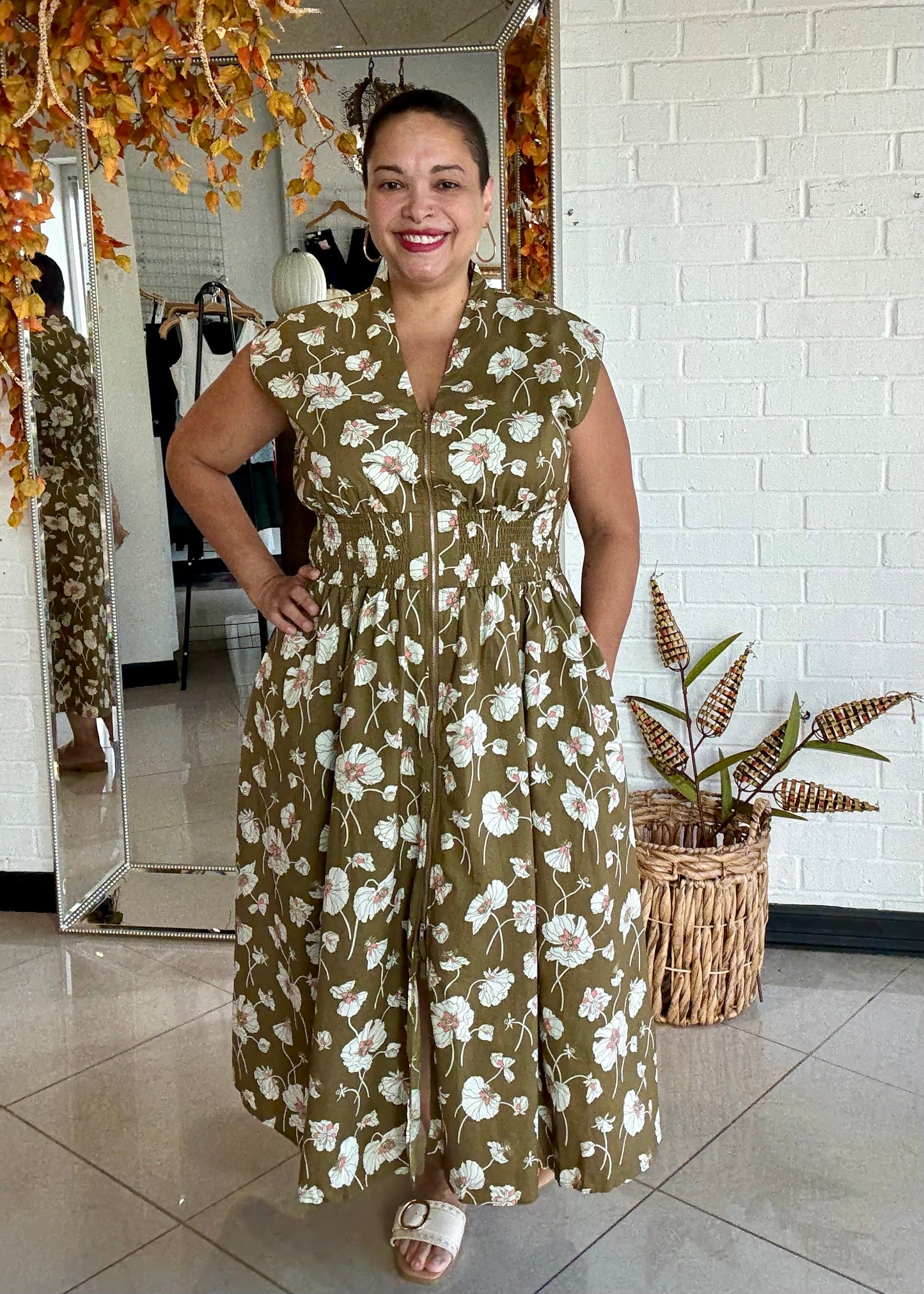 Olive Blush Midi