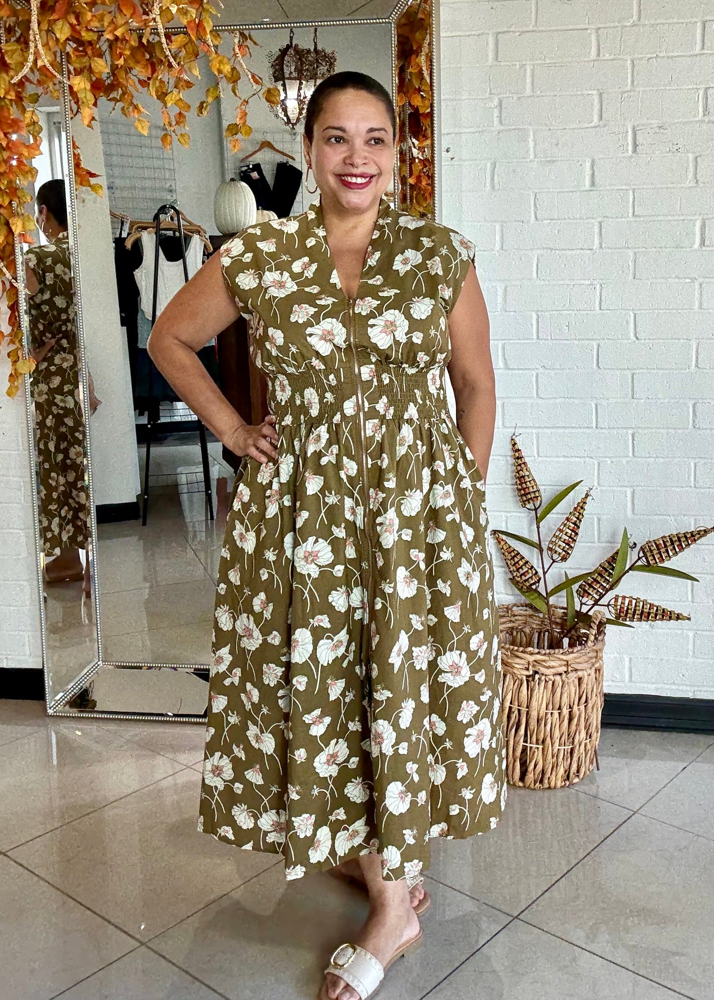 Olive Blush Midi