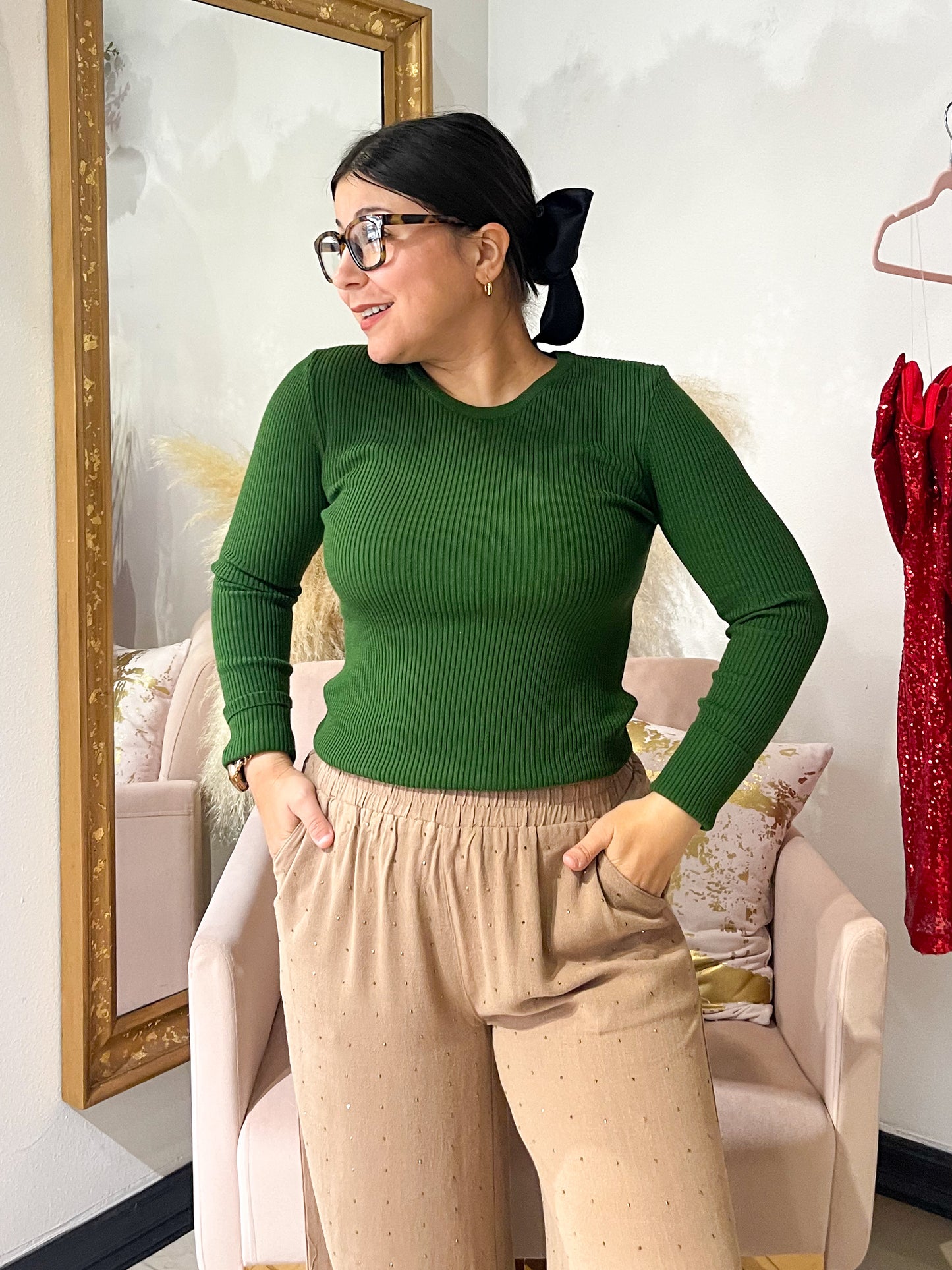 Brenda High Waisted Linen Pants - Mocha