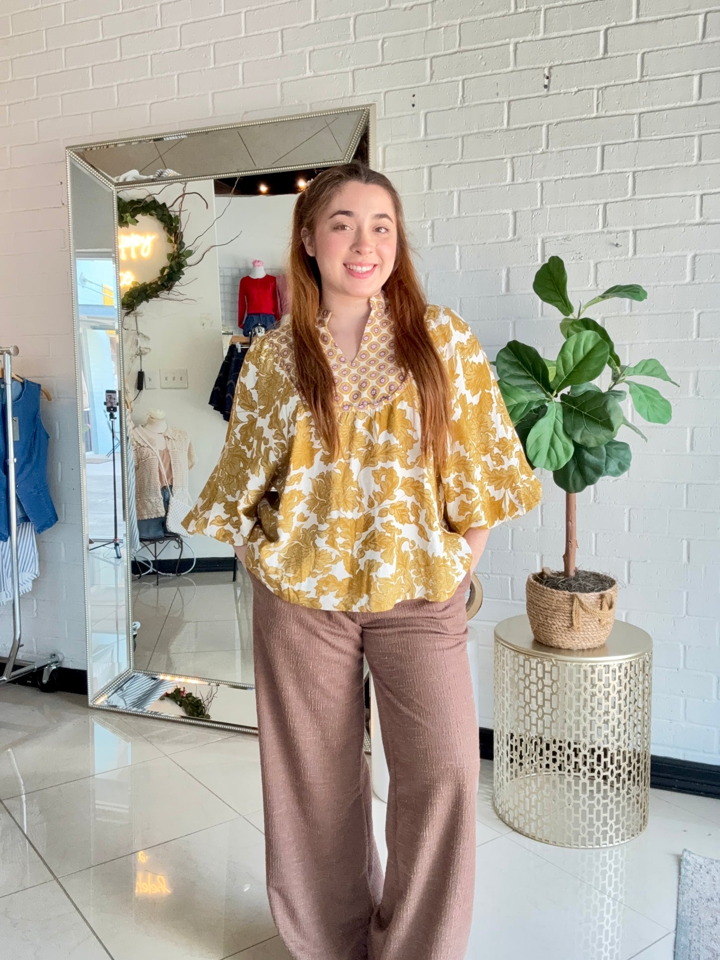 Autumn Vibes Only Blouse - Yellow
