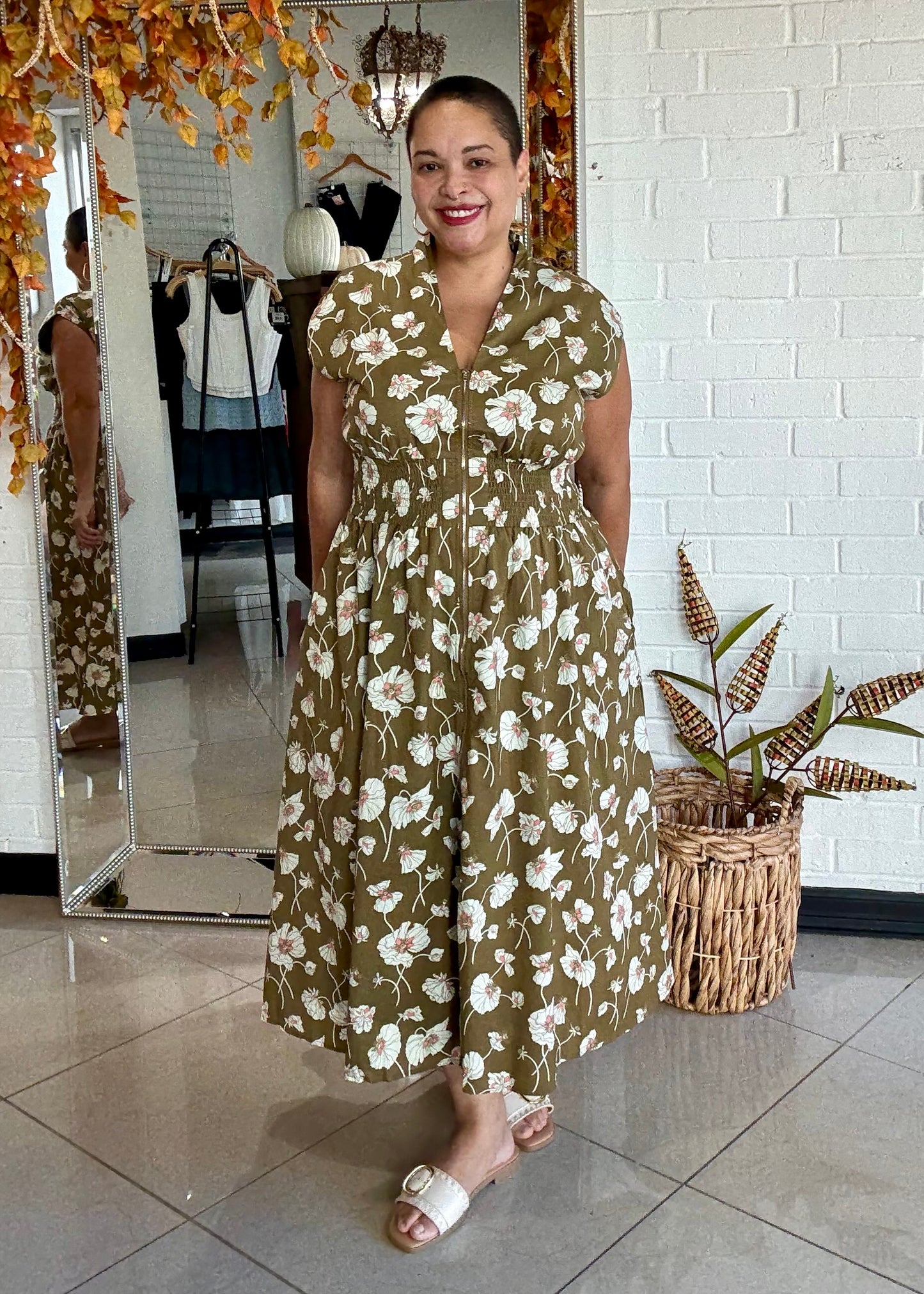 Olive Blush Midi