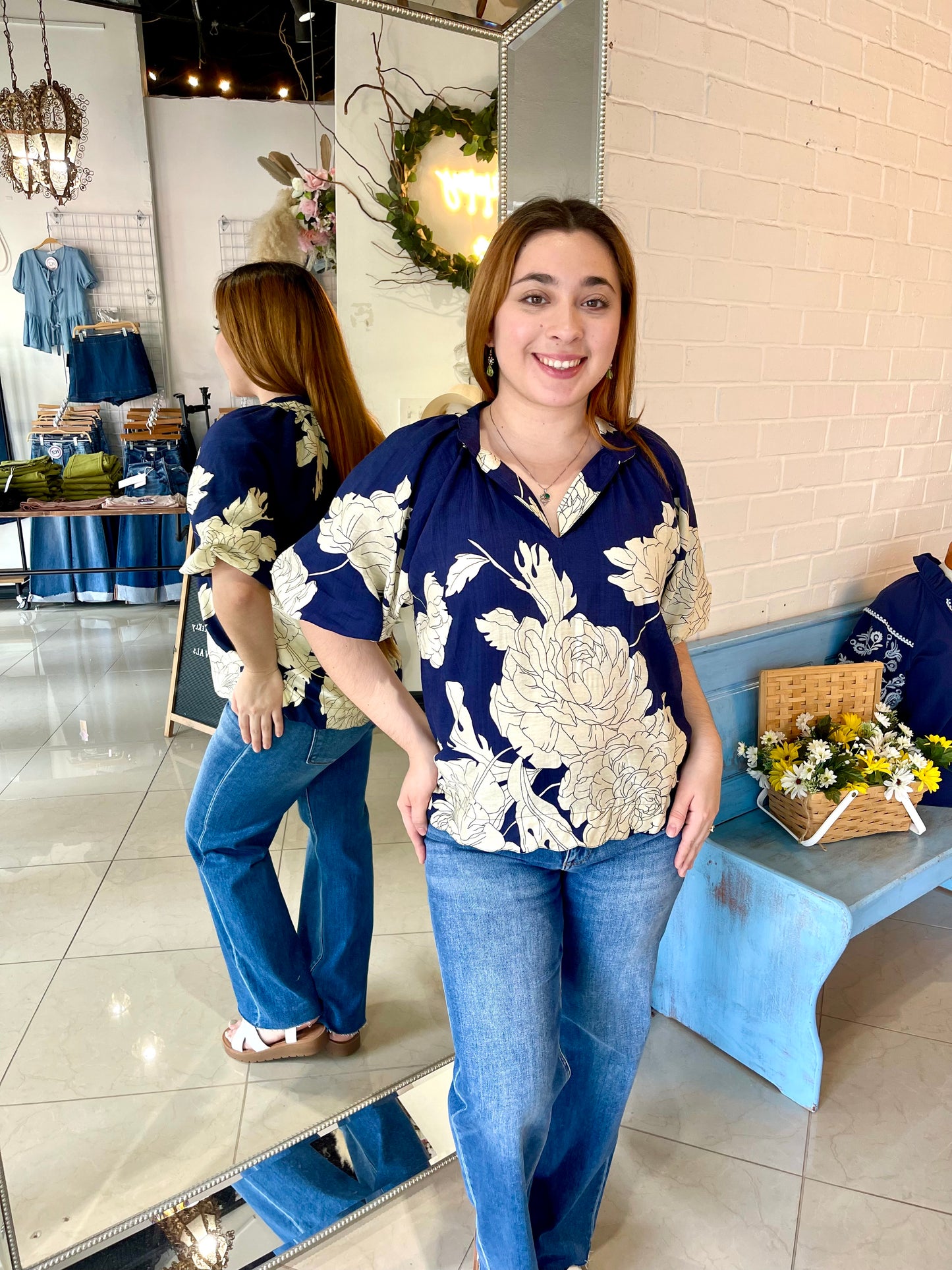 Forget Me Not Floral Blouse