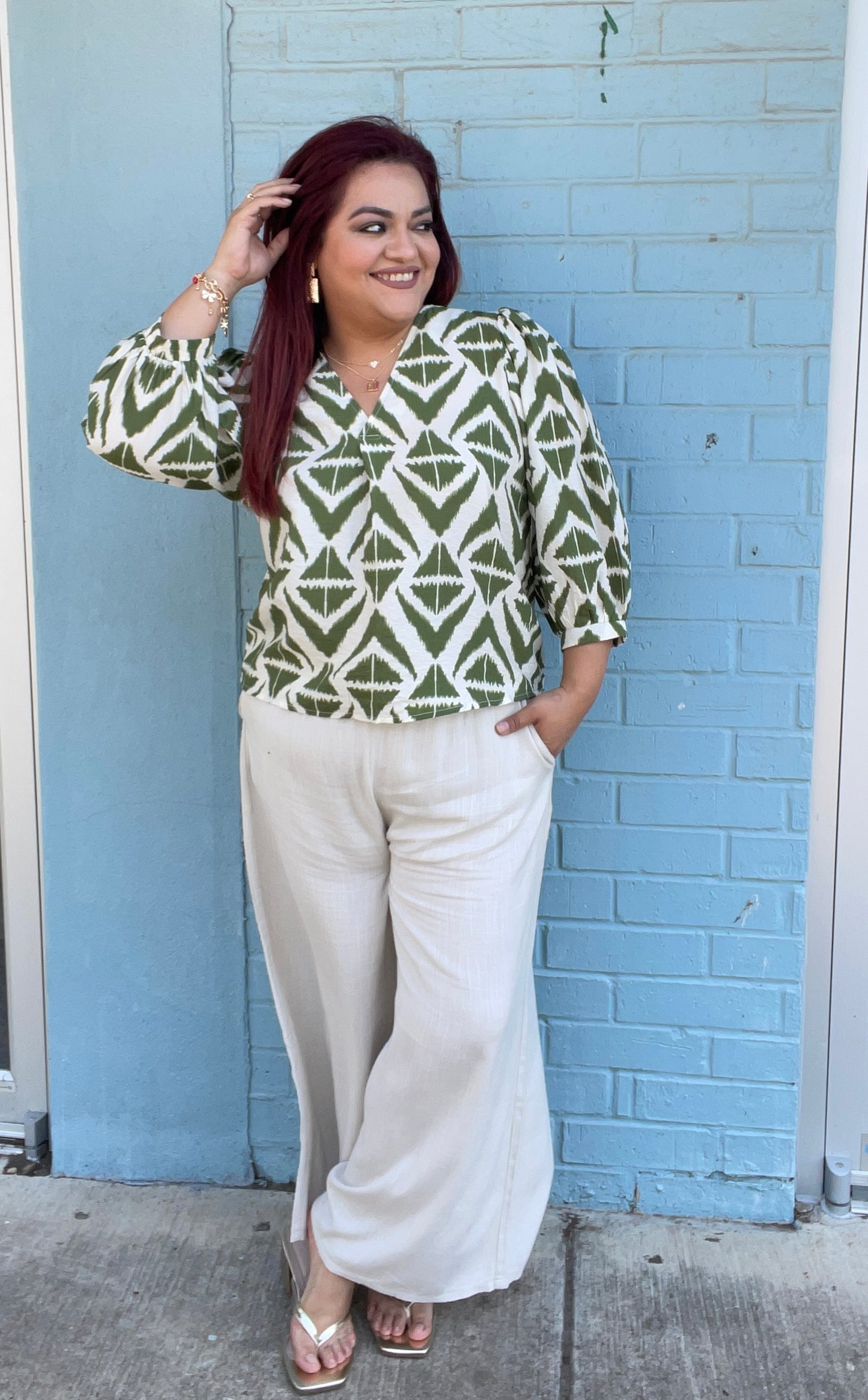 The Mayra Wide-Leg Linen Pants ( Petite Friendly)- Sand