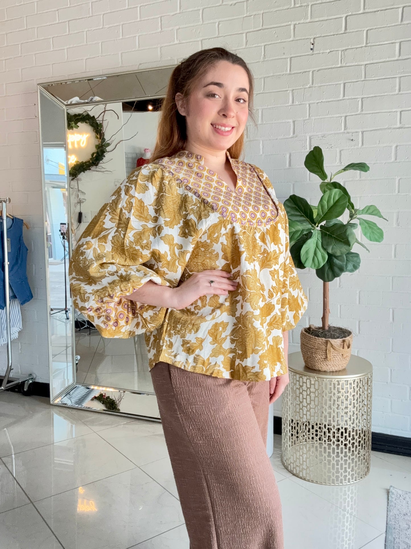 Autumn Vibes Only Blouse - Yellow