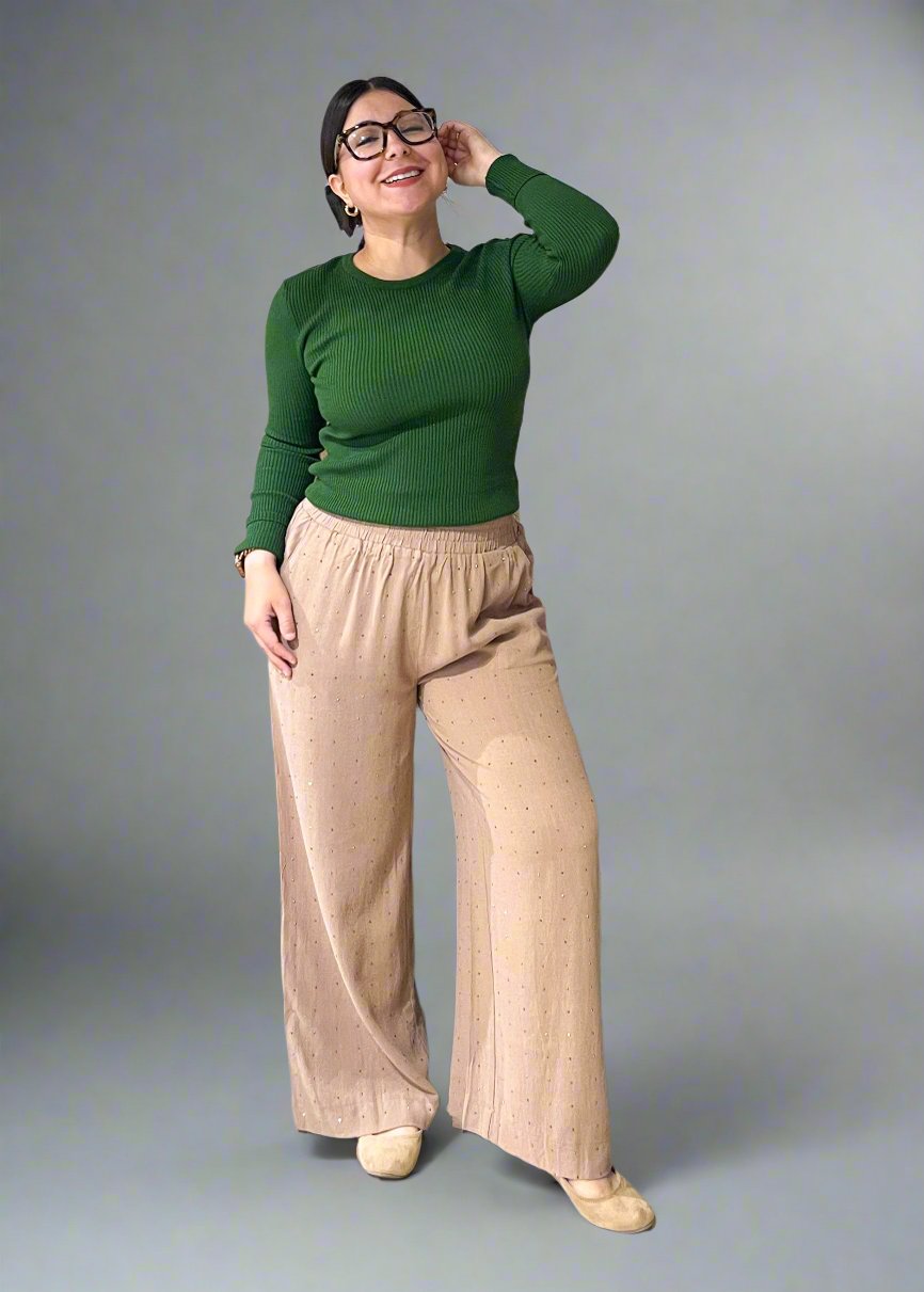 Brenda High Waisted Linen Pants - Mocha