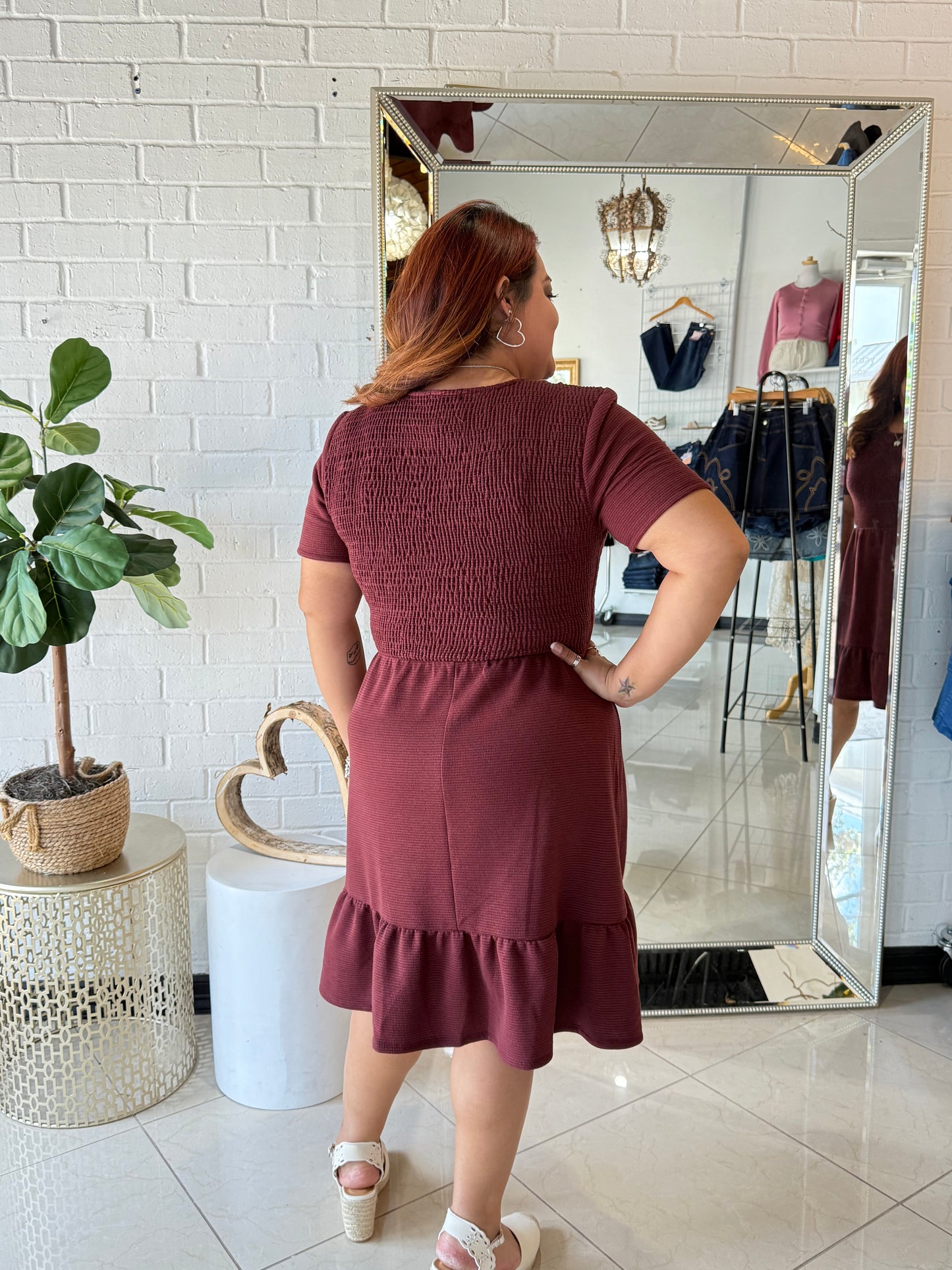 Maroon Mirage Mini Dress