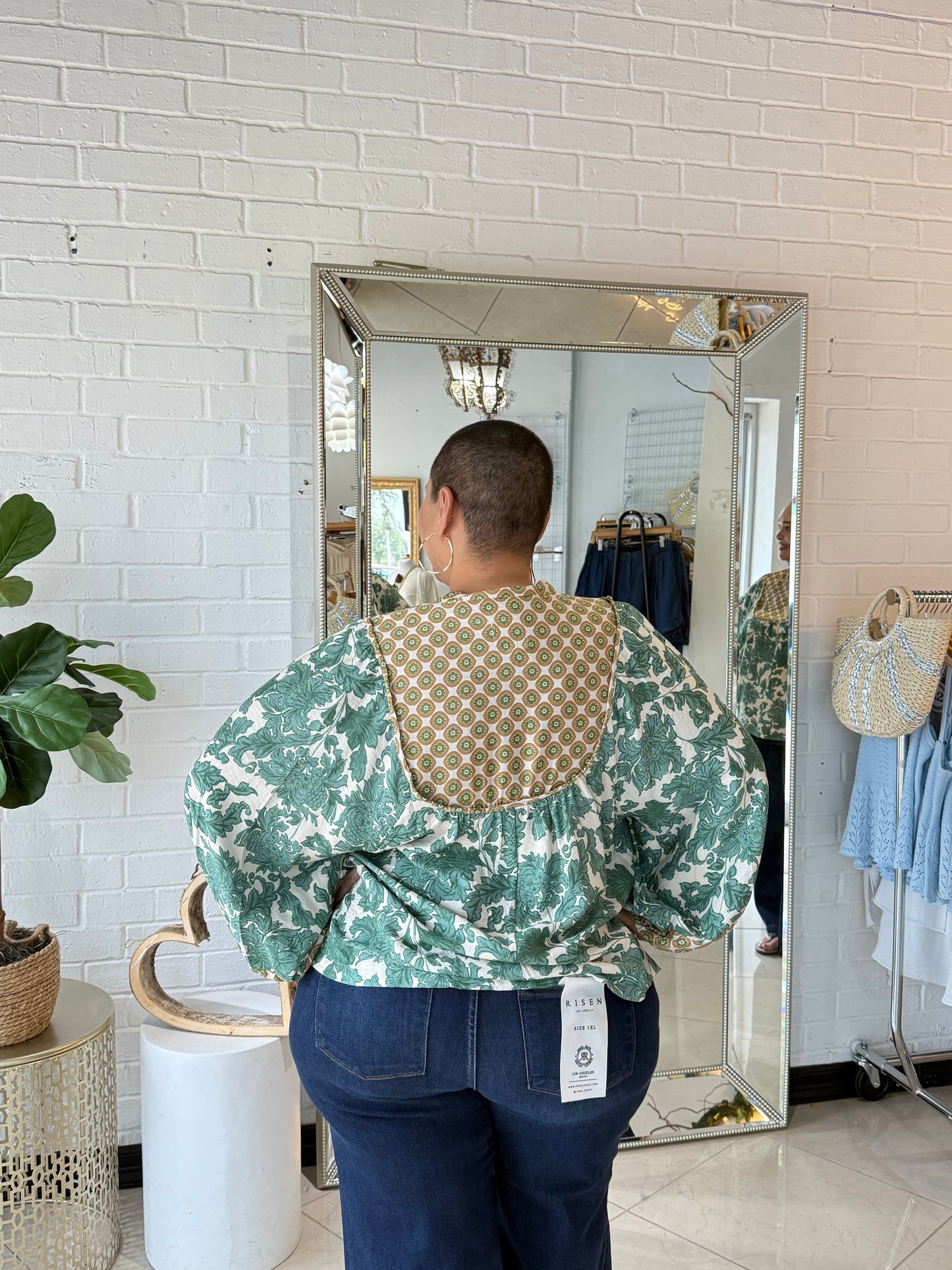 Autumn Vibes Only Blouse - Green Mix