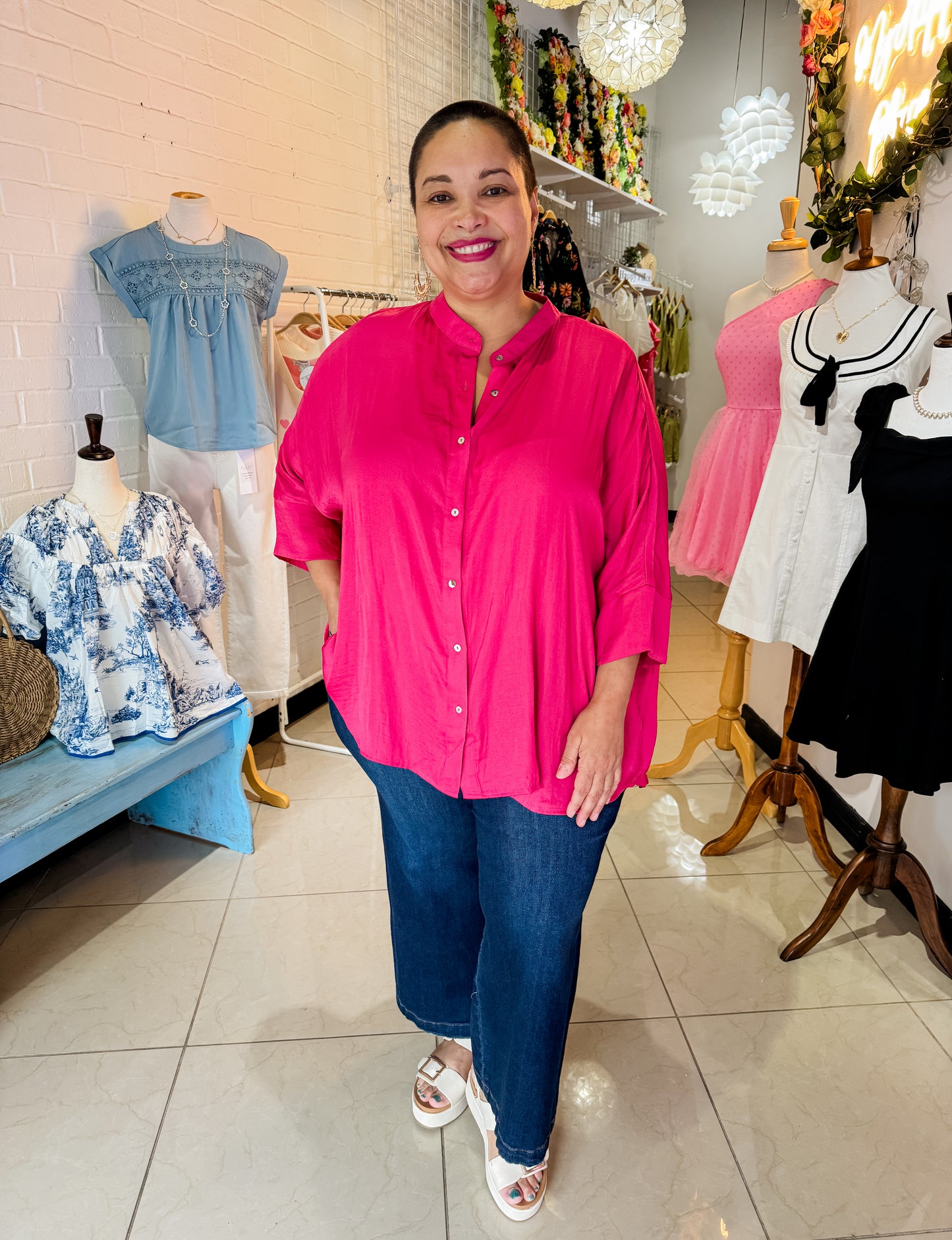 Effortlessly Chic Blouse - Fuchsia