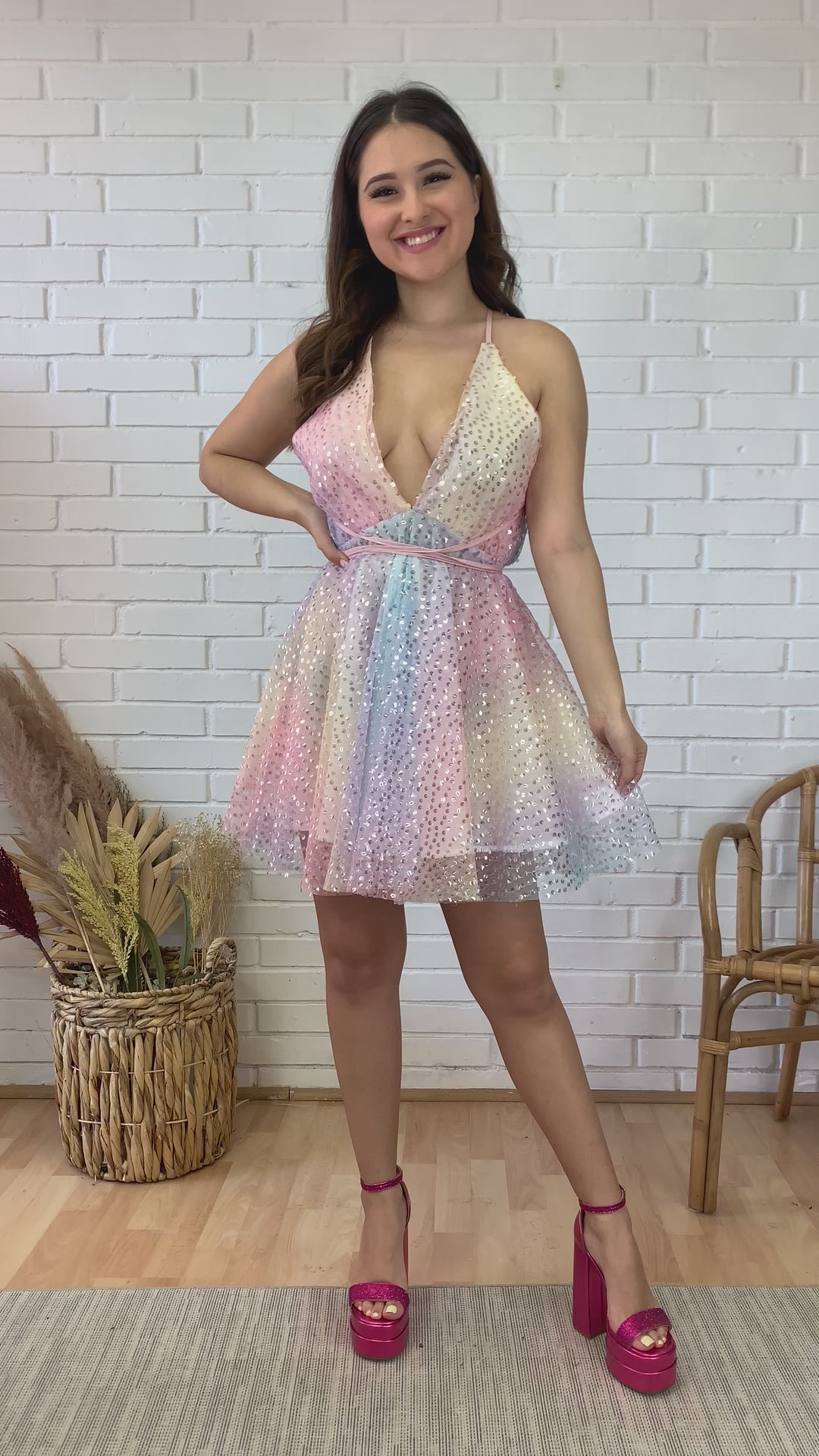 Blooming Love Mini Dress - Cotton Candy