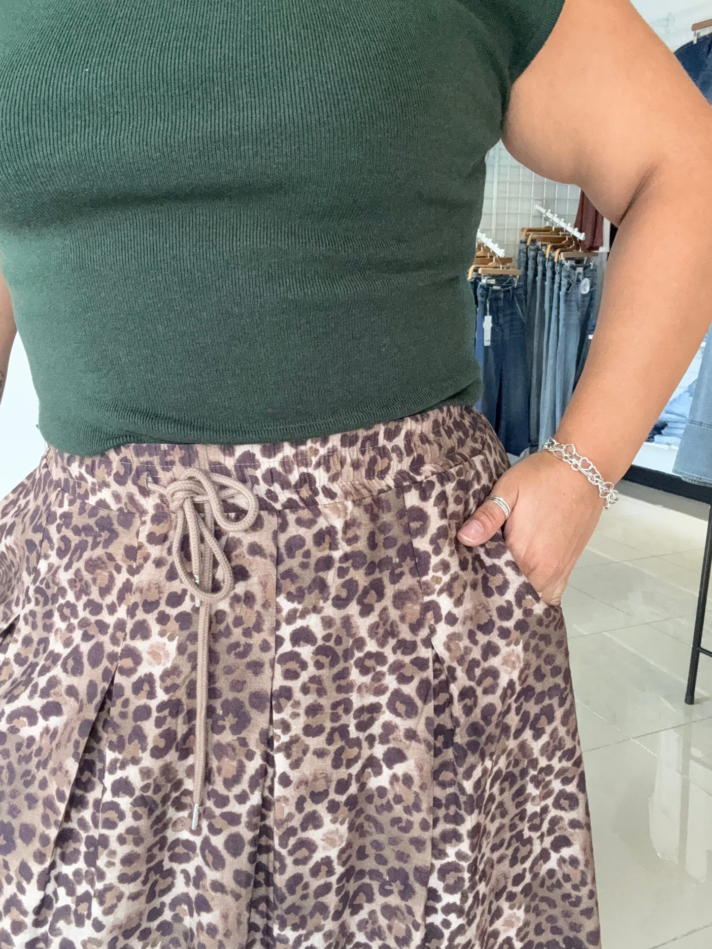 Leopard Muse Midi Skirt