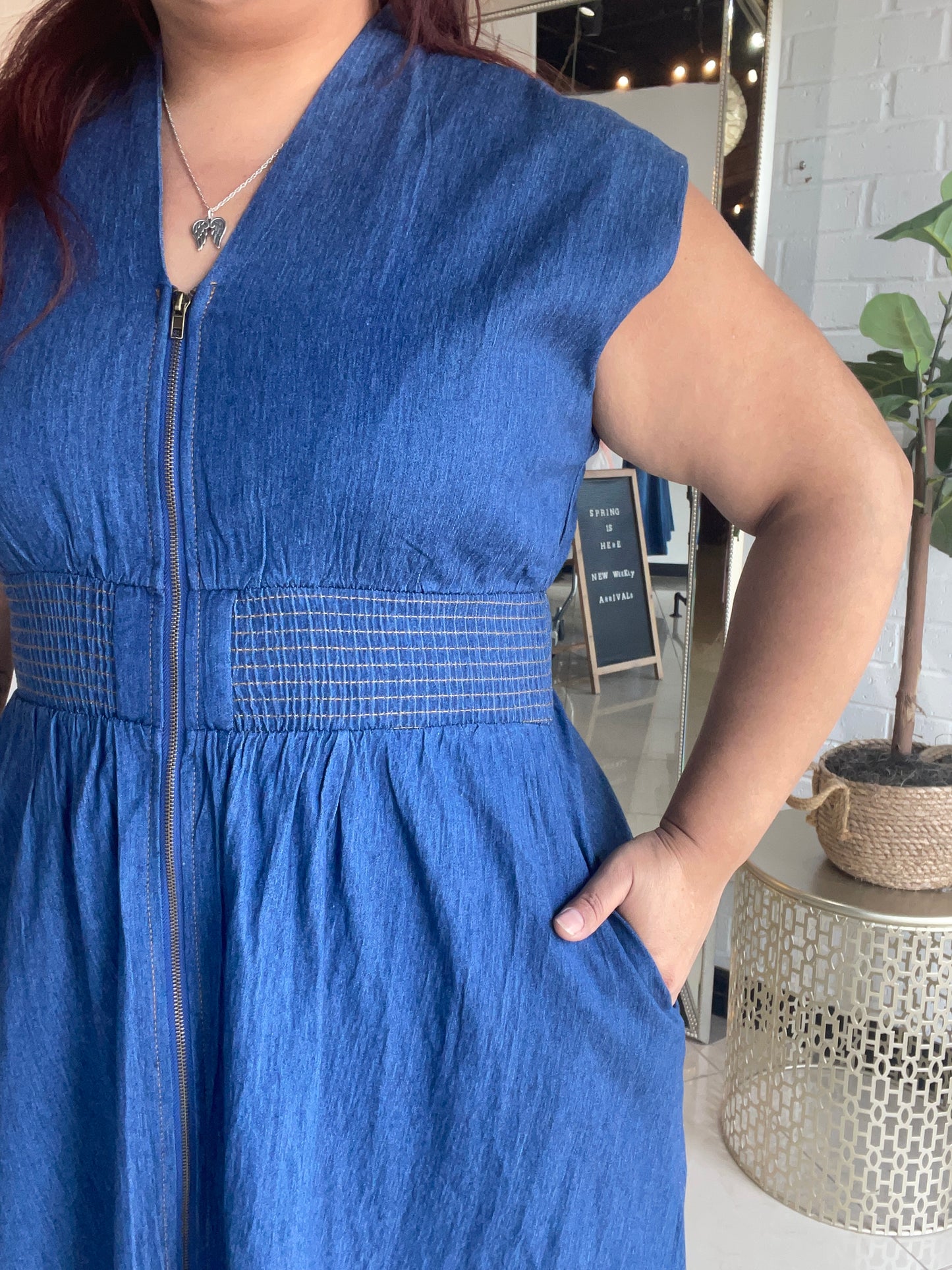 Casual Sophistication Denim Midi Dress