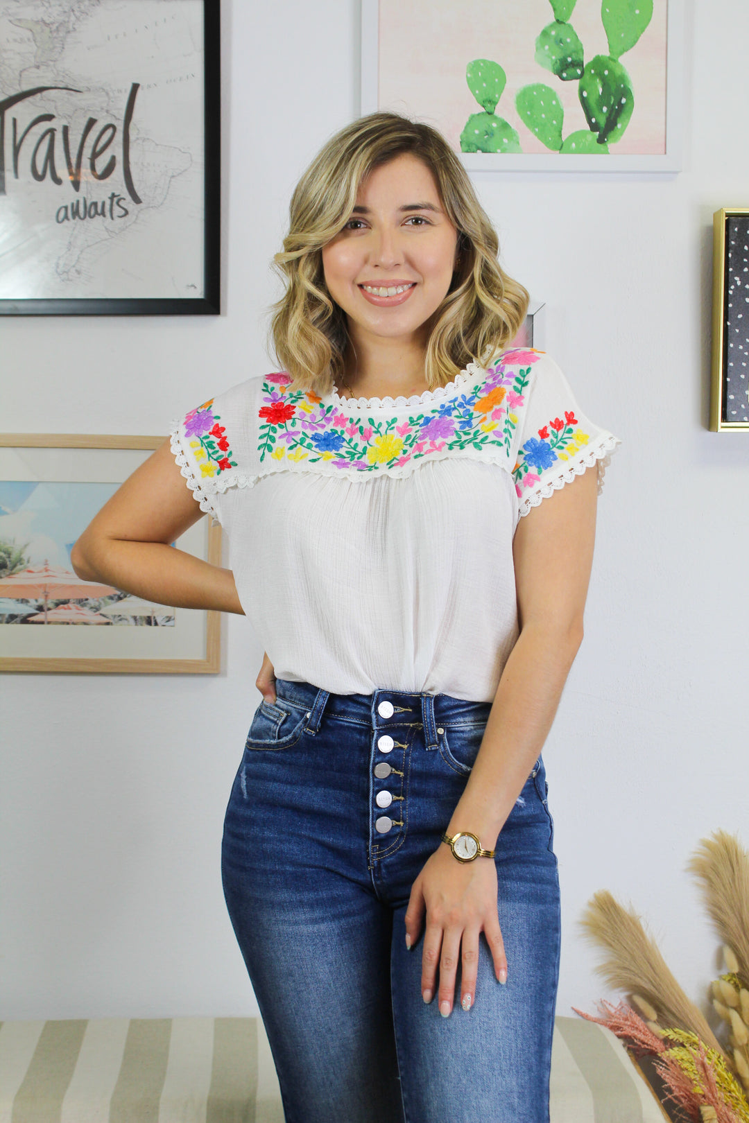 Embroidered Florals Blouse