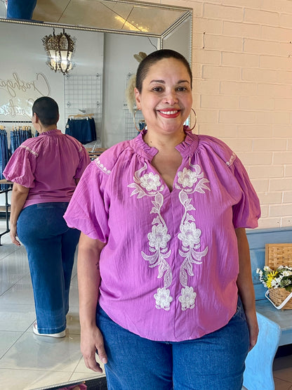 Orchid Embroidered Blouse
