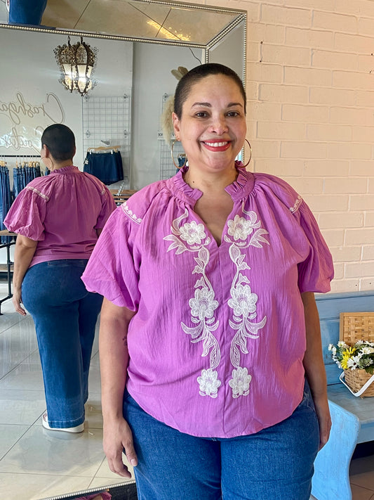 Orchid Embroidered Blouse