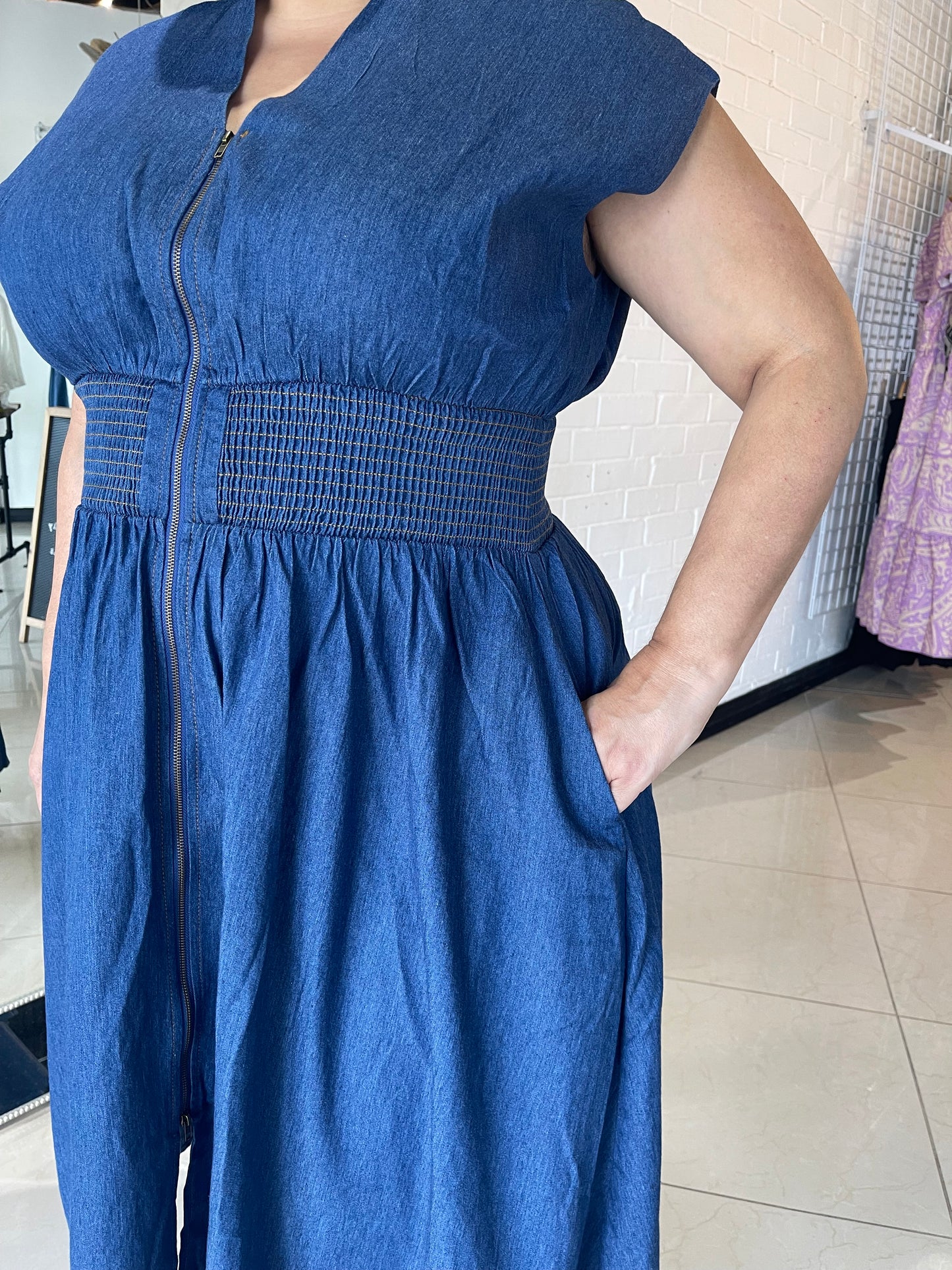 Casual Sophistication Denim Midi Dress