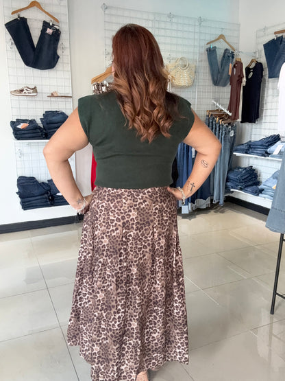 Leopard Muse Midi Skirt