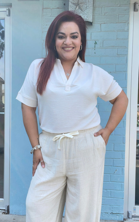 Stephanie Drawstring Linen Pants