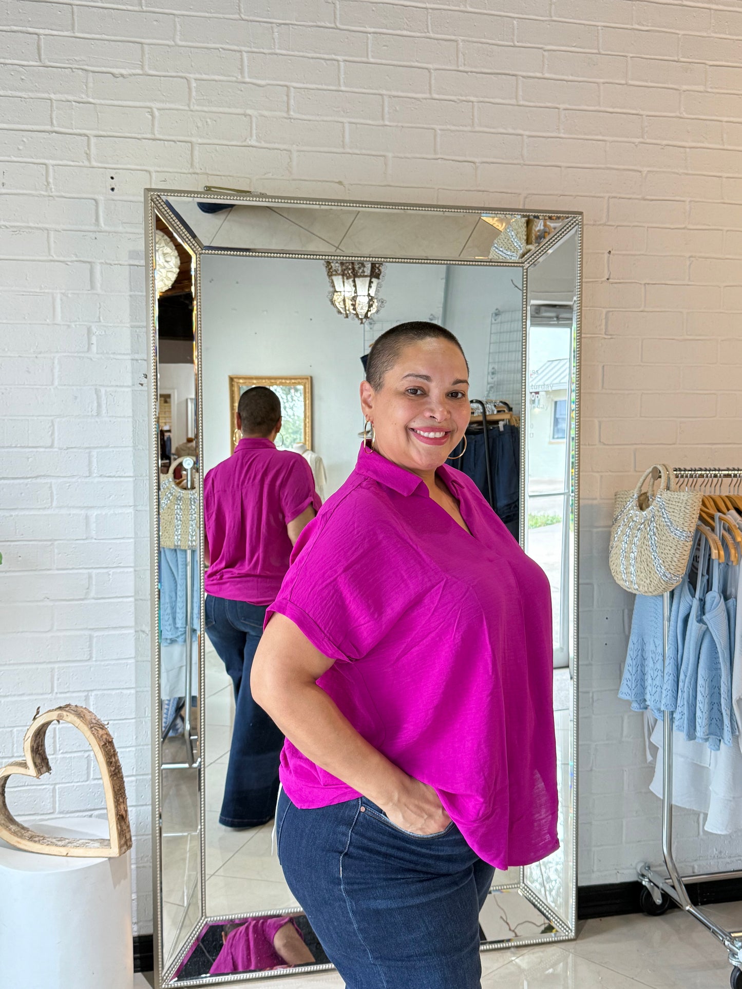 Cozy Breeze Top - Magenta