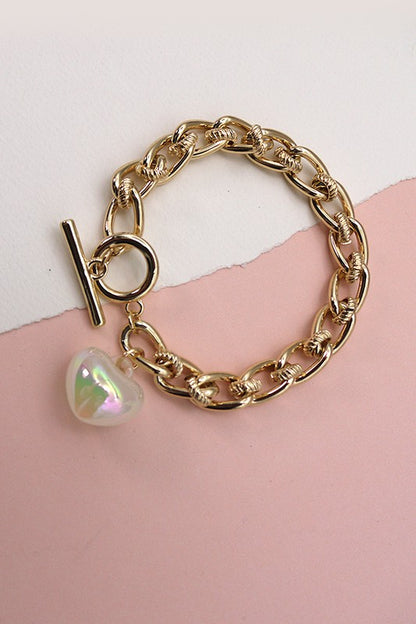 Iridescent Heart toggle bracelet