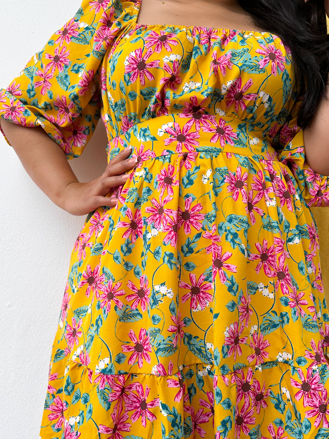 The Lesley Floral Open-Back Mini Dress