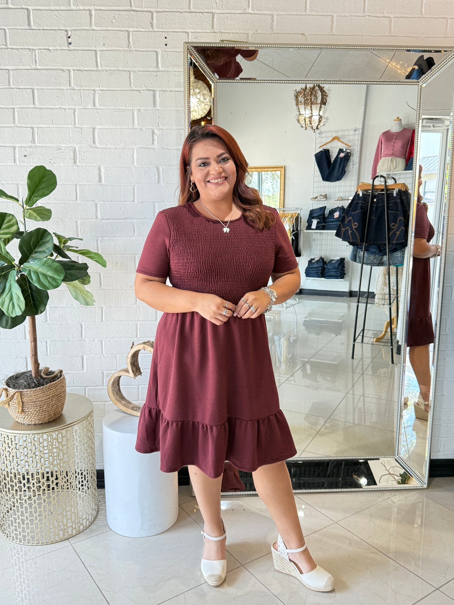 Maroon Mirage Mini Dress