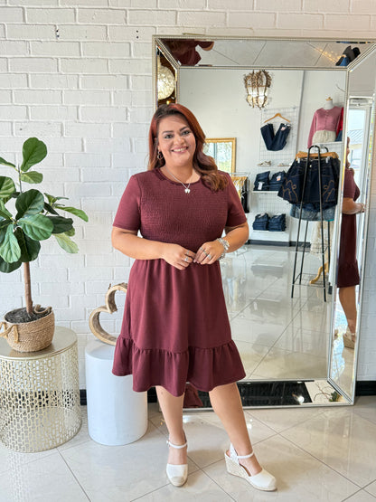 Maroon Mirage Mini Dress