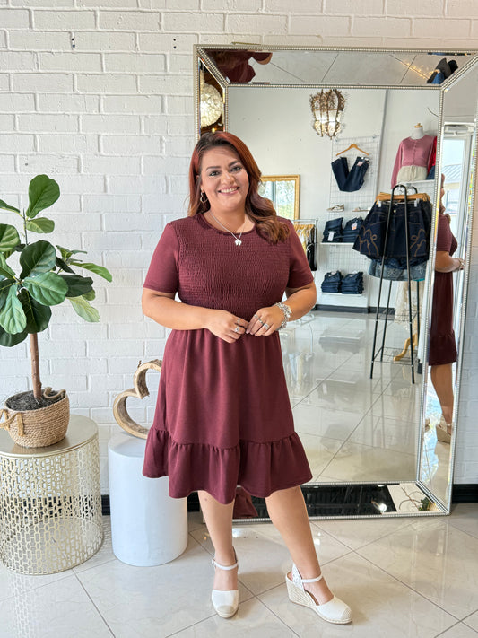 Maroon Mirage Mini Dress