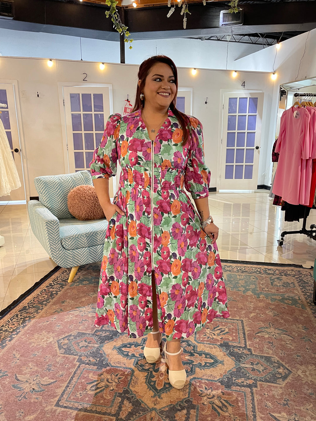 Monica Floral Midi Dress