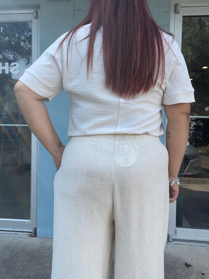 Stephanie Drawstring Linen Pants