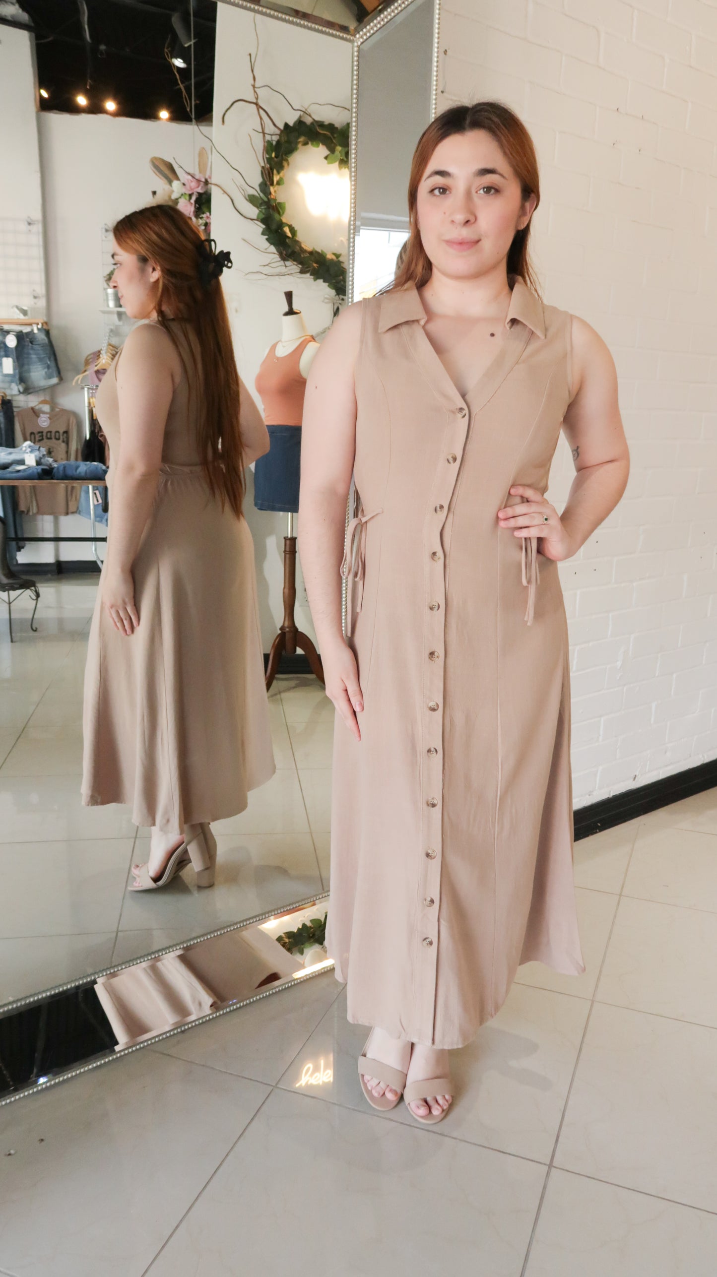Lenore Button Down Linen Dress