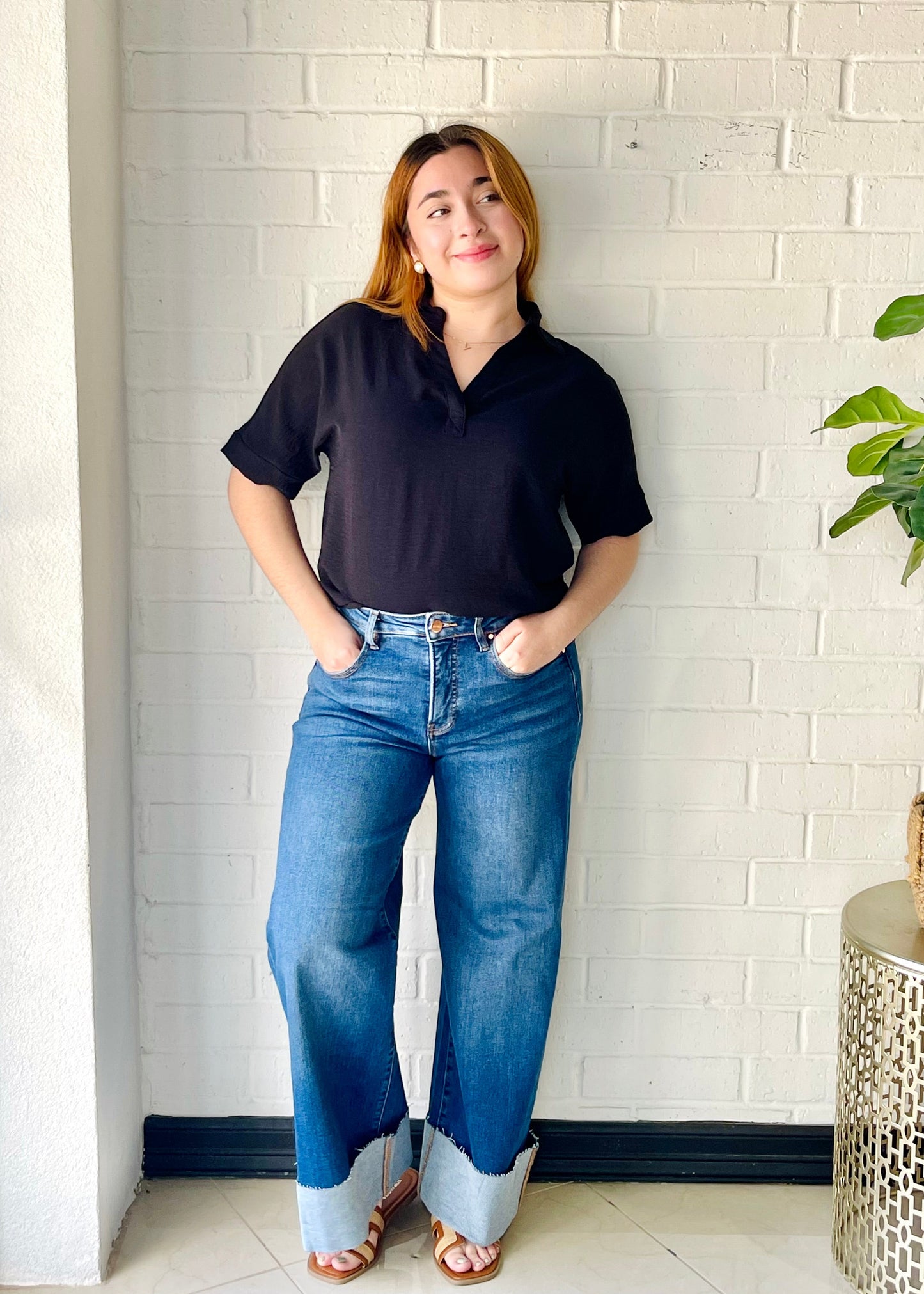 Ale Tummy Control Cuffed Jeans - Dark