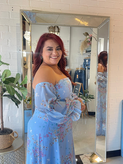 Cherished Memories Maxi Dress - Blue