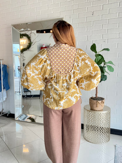 Autumn Vibes Only Blouse - Yellow