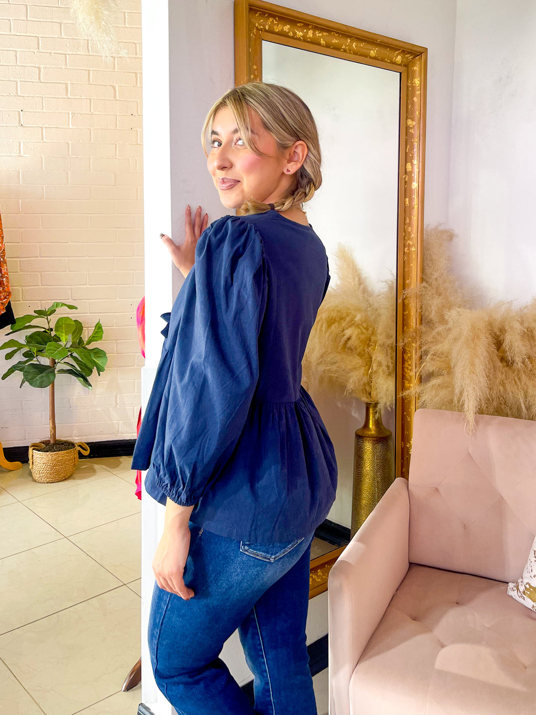 Bows and Grace Top - Navy