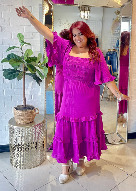 Always A Favorite Midi Dress - Violet