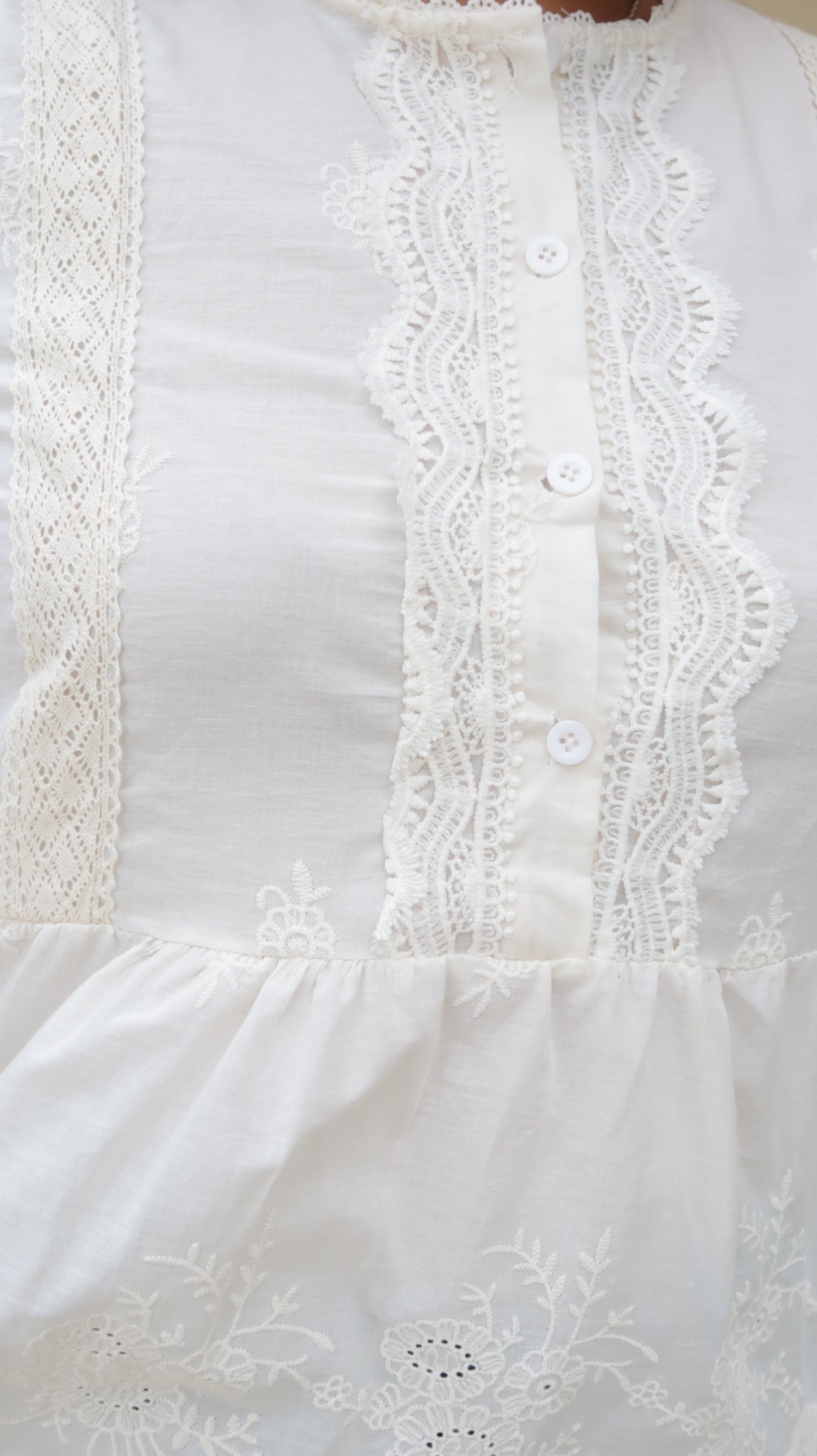 Marie Embroidered Ruffle Blouse