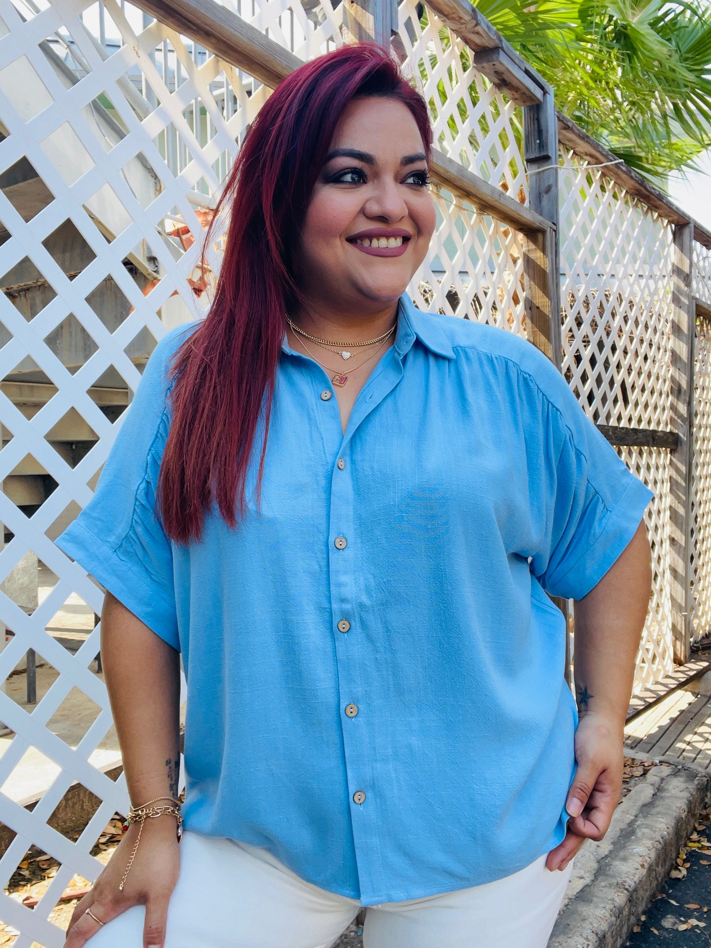 Mayra May Linen Button Down Top
